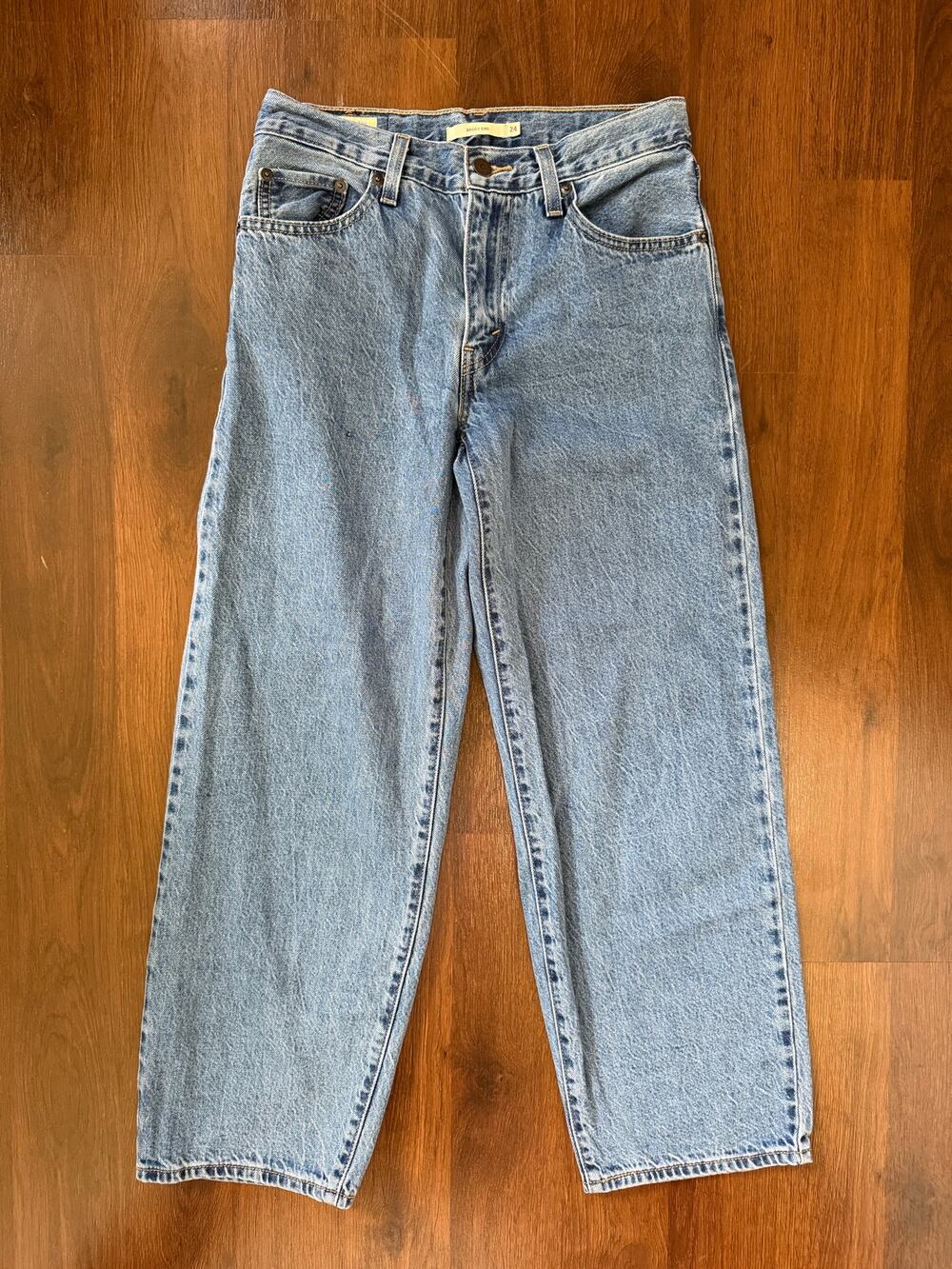 Levi's Baggy Dad Jeans Big E Premium Denim Sz 24 Casual Minimalist Grunge